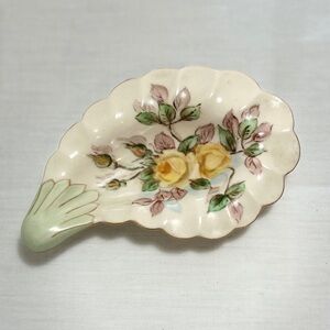 Vintage Fine China Ashtray Floral Fluted Edge